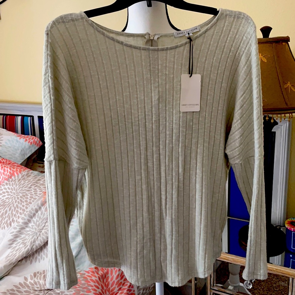 Light green soft long sleeve sweater